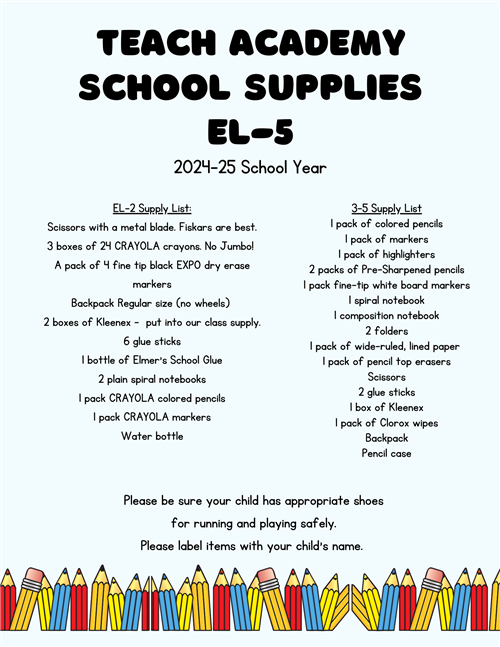 Teach Academy School Supplies EL-5